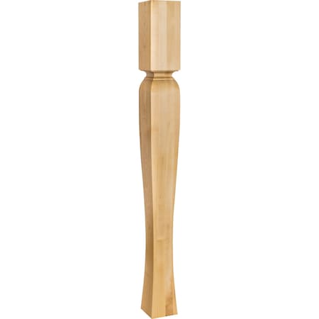 Hardware Resources 3-1/2" Wx3-1/2"Dx35-1/2"H Rubberwood Tapered Arts & Crafts Post P64-RW